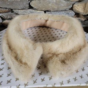 Vintage Beige Mink Collar 10.5 inches side to side